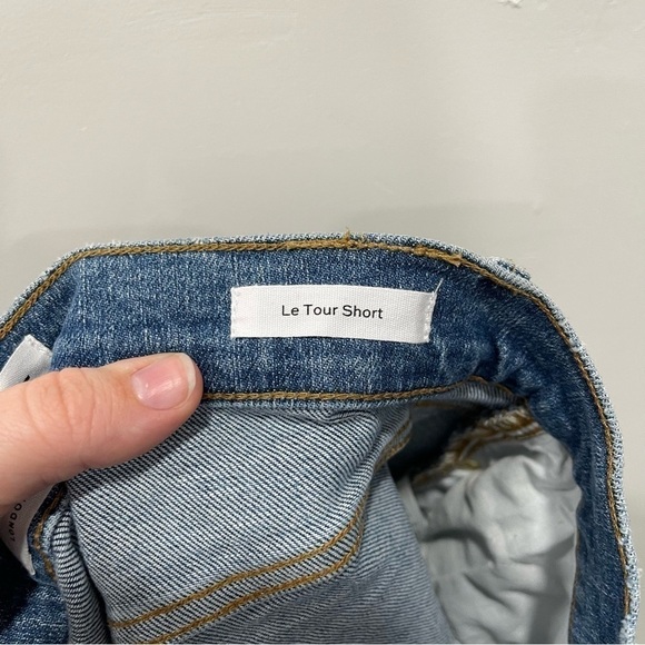 Frame Le Tour Raw Hem Denim Shorts in Bixby Size 25 - Picture 8 of 11